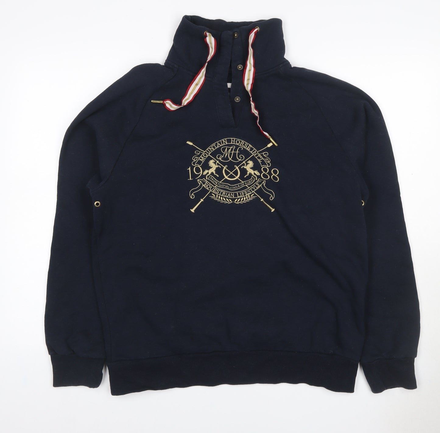 Mountain Horse Men’s Blue M Henley Equestrian Sweatshirt