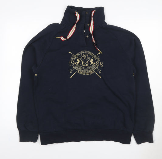 Mountain Horse Men’s Blue M Henley Equestrian Sweatshirt