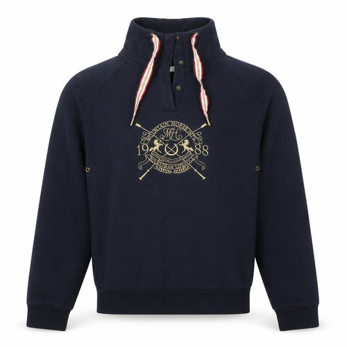 Mountain Horse Men’s Blue M Henley Equestrian Sweatshirt