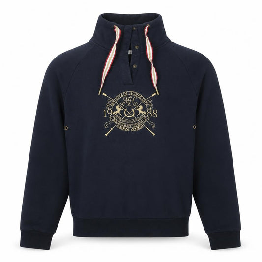 Mountain Horse Men’s Blue M Henley Equestrian Sweatshirt