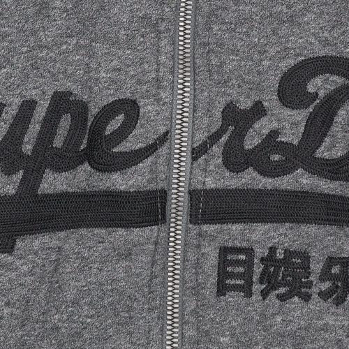 Superdry Men’s Grey L Full Zip Embroidered Logo Hoodie