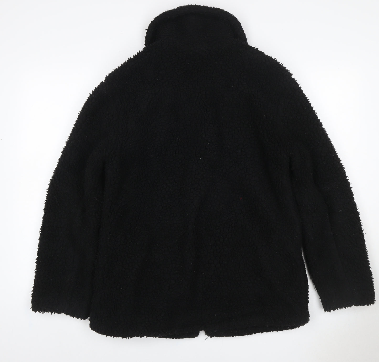 Topshop Women’s Black Borg Fleece Zip Jacket UK 10 Lined