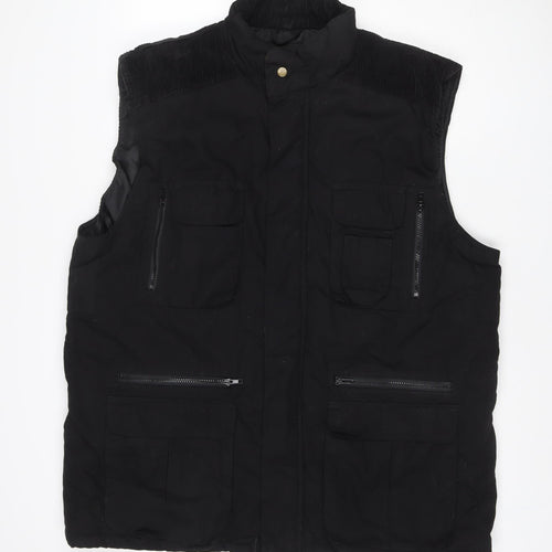 Reigo Men’s Black 2XL Bomber Bodywarmer Zip Pockets