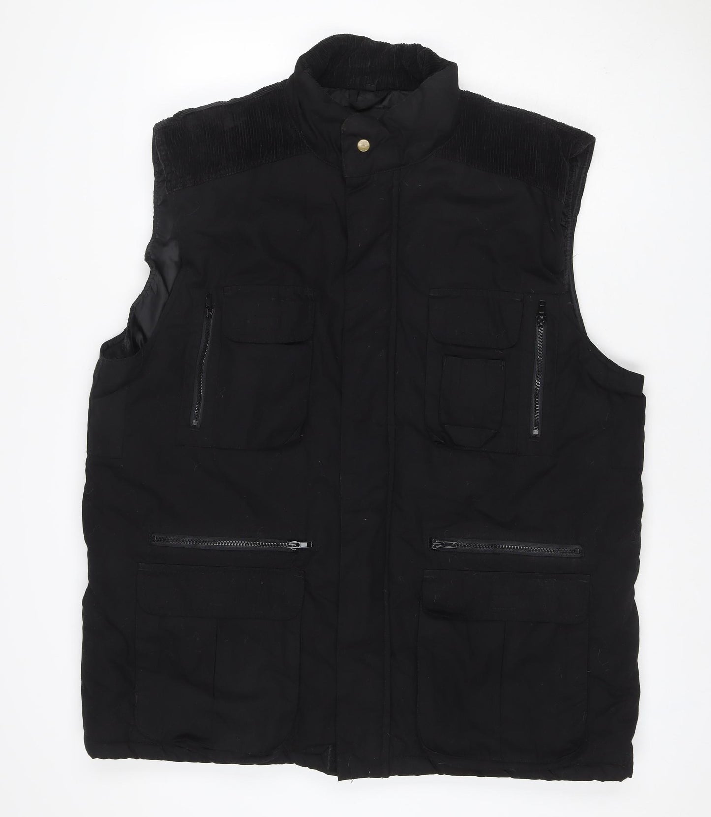 Reigo Men’s Black 2XL Bomber Bodywarmer Zip Pockets