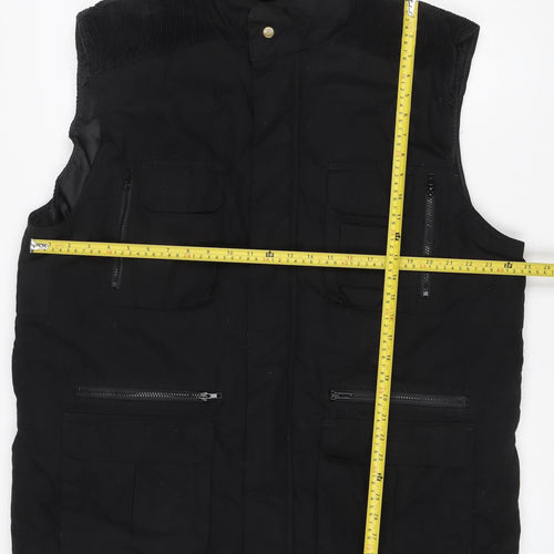 Reigo Men’s Black 2XL Bomber Bodywarmer Zip Pockets