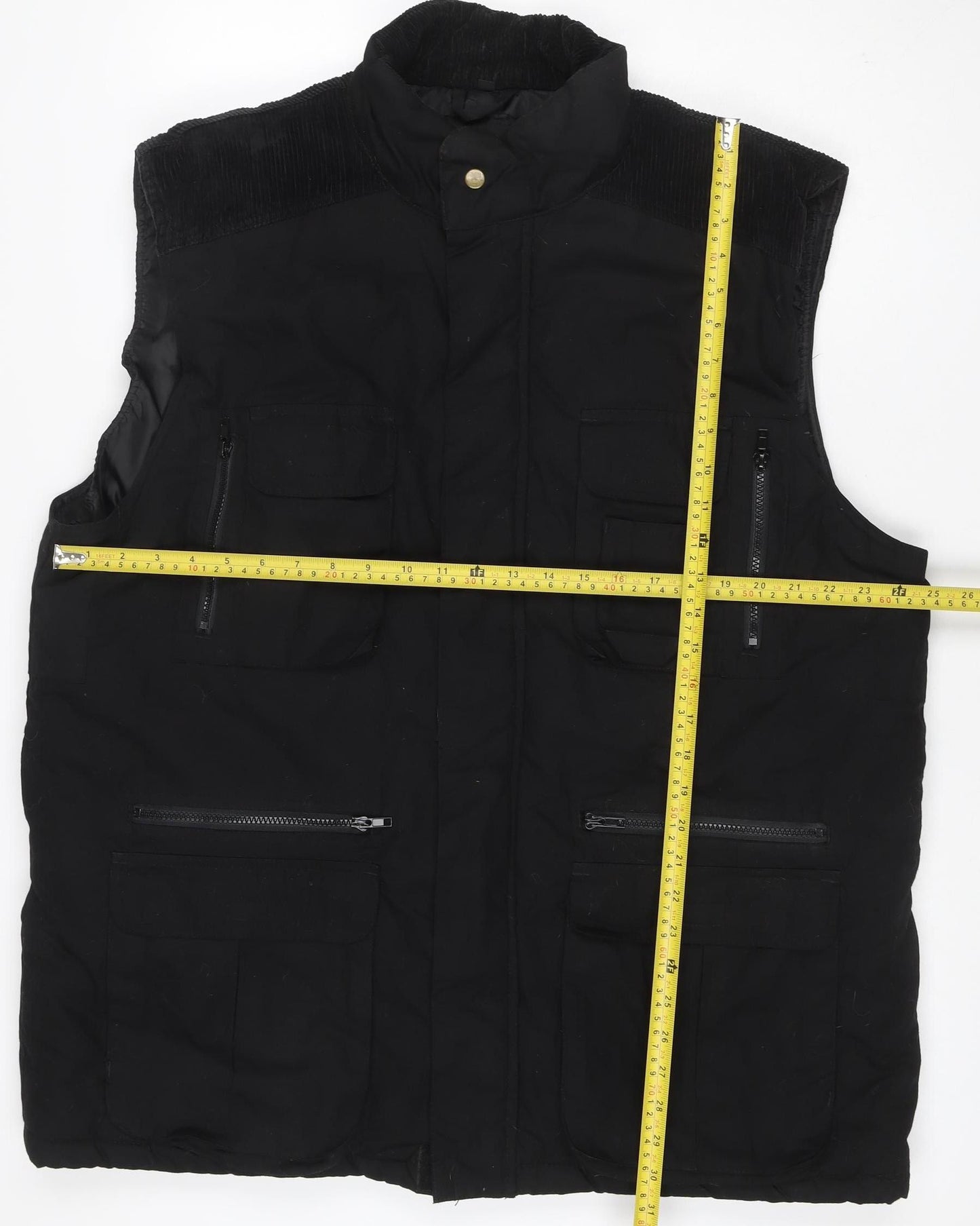 Reigo Men’s Black 2XL Bomber Bodywarmer Zip Pockets