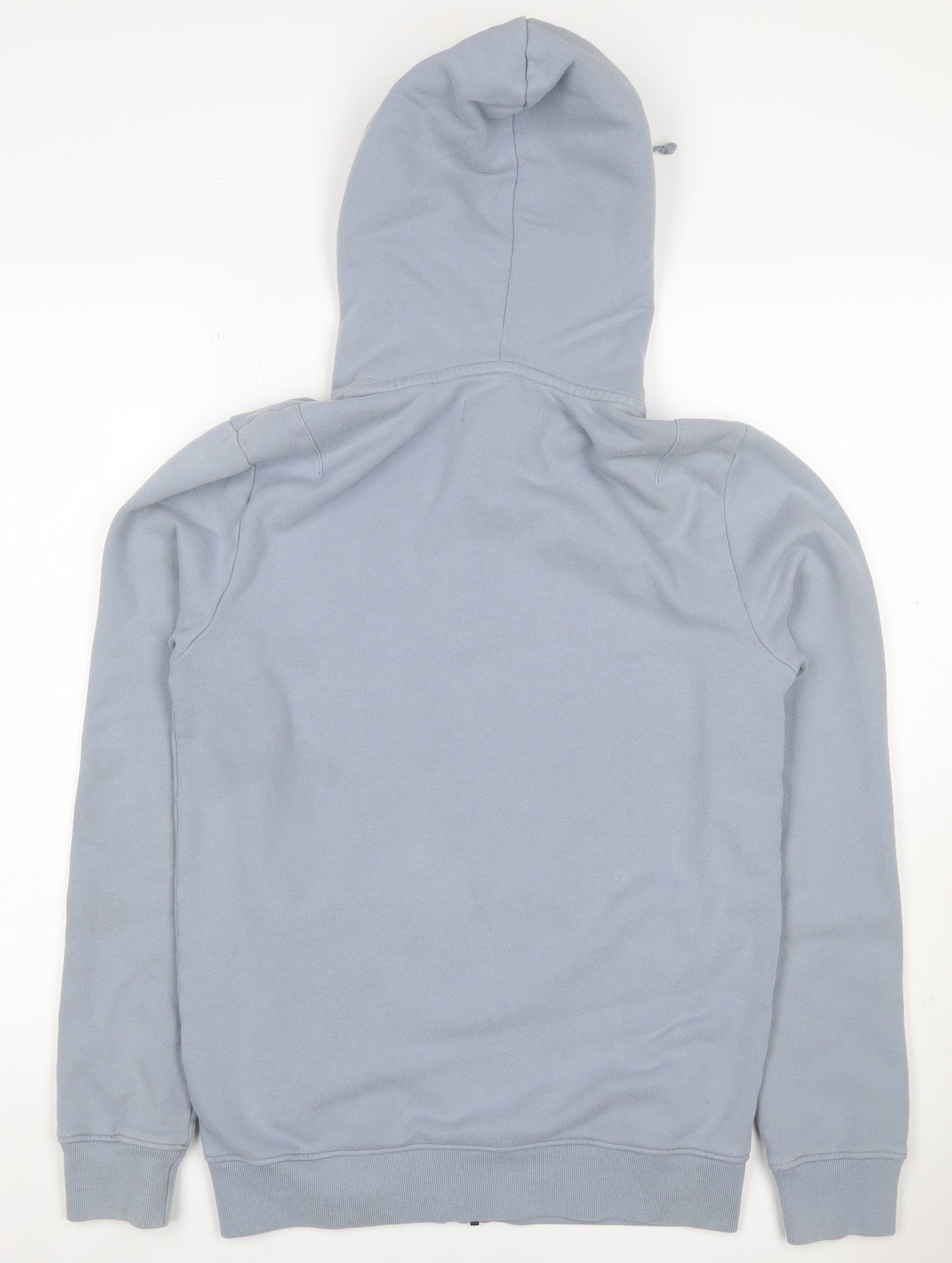 AllSaints Men’s Blue XS Full Zip Hooded Cotton Logo Hoodie