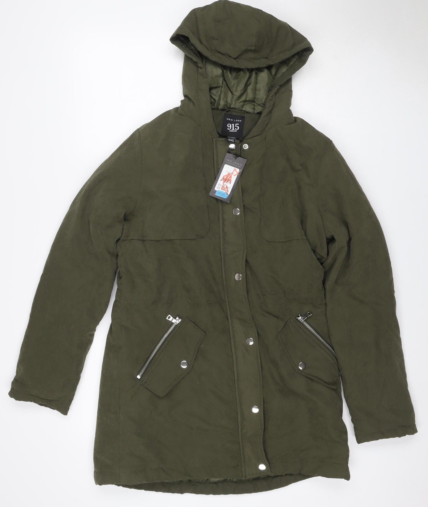 New Look 915 Girls Green 12-13 Years Hooded Padded Parka Jacket