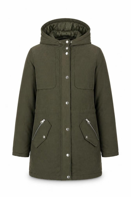 New Look 915 Girls Green 12-13 Years Hooded Padded Parka Jacket