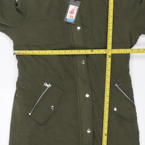 New Look 915 Girls Green 12-13 Years Hooded Padded Parka Jacket