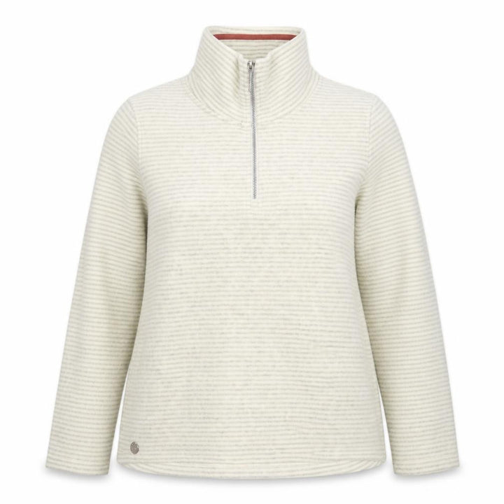 Regatta Women’s Ivory Grey Striped UK 16 1/4 Zip Fleece Sweatshirt