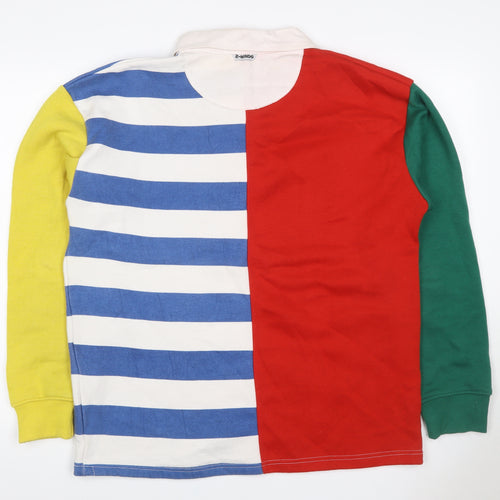 2-MINDS Men Multicoloured M Striped Henley Collared Sweatshirt