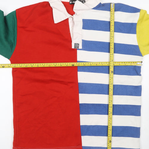 2-MINDS Men Multicoloured M Striped Henley Collared Sweatshirt