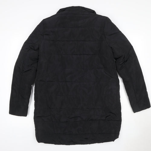 Stradivarius Women Black Size S Puffer Jacket Mid-Length Quilted