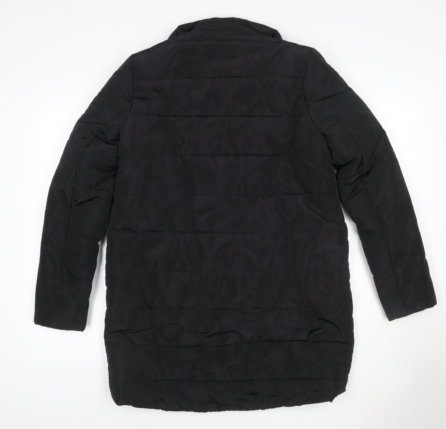 Stradivarius Women Black Size S Puffer Jacket Mid-Length Quilted