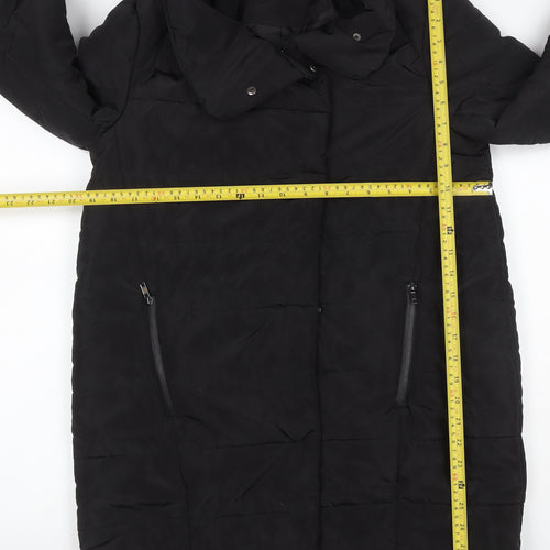 Stradivarius Women Black Size S Puffer Jacket Mid-Length Quilted