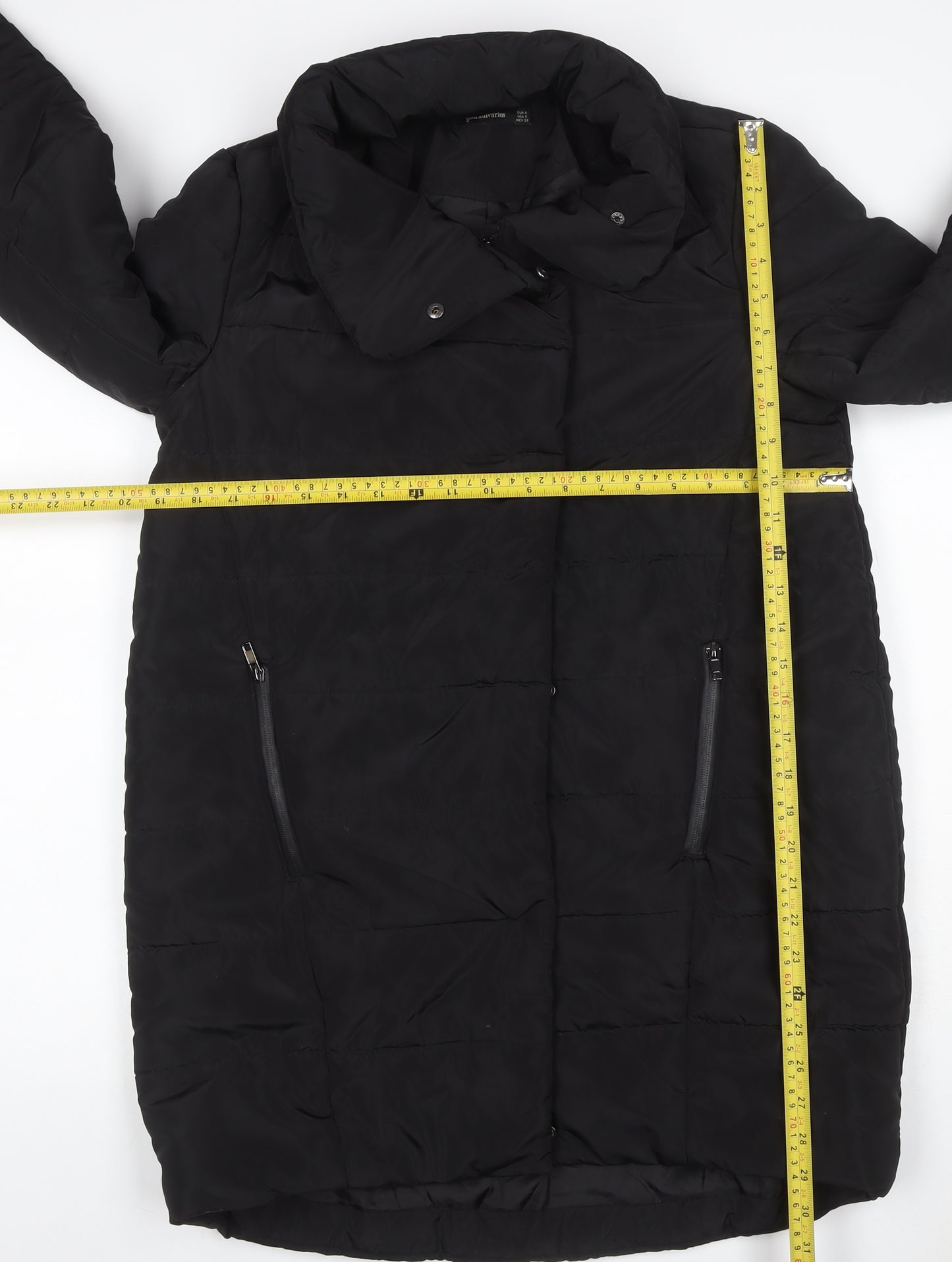 Stradivarius Women Black Size S Puffer Jacket Mid-Length Quilted