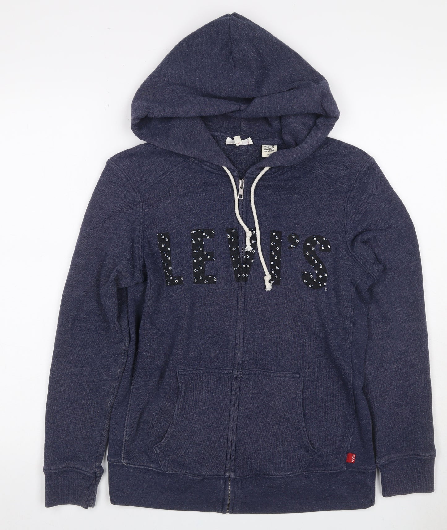 Levi's Women’s Blue Full Zip Hoodie Size S Logo Fleece