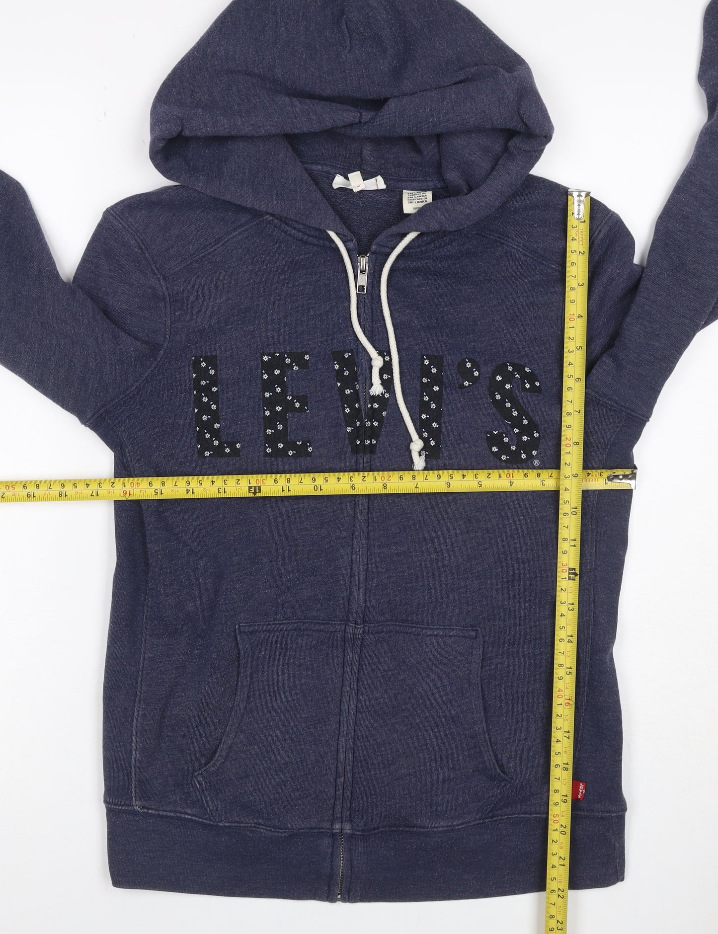 Levi's Women’s Blue Full Zip Hoodie Size S Logo Fleece