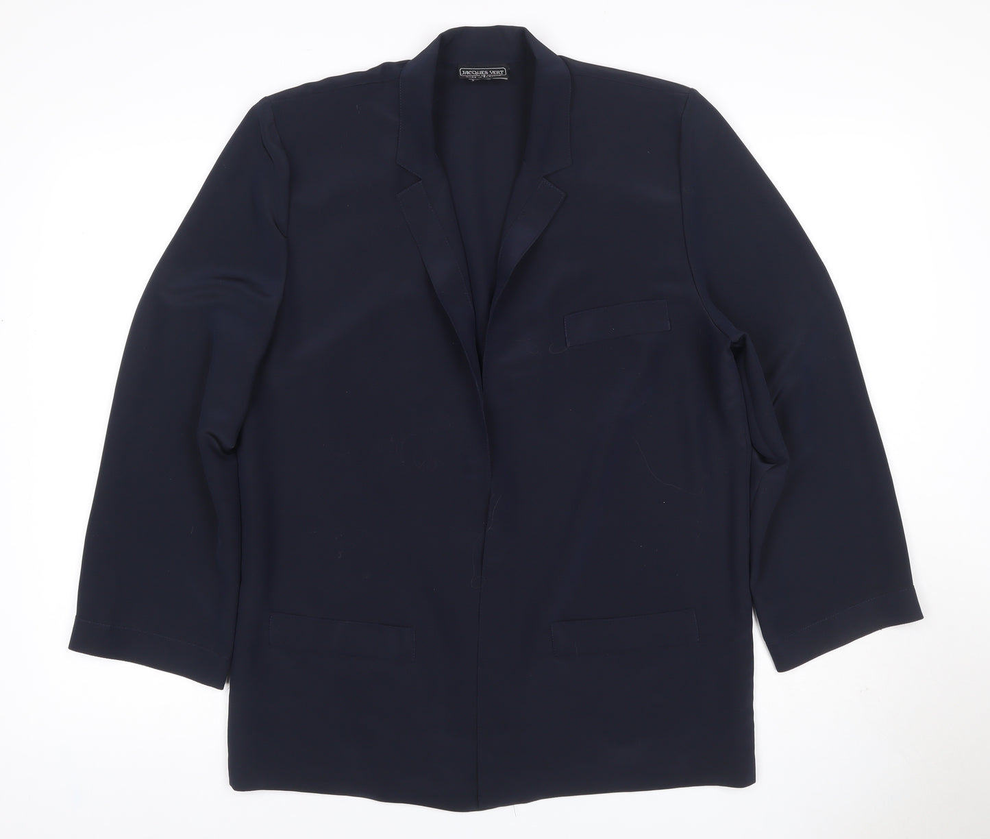 Jacques Vert Women’s Navy Blue UK 12 Long Single-Breasted Blazer