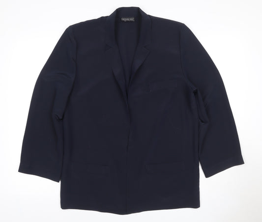 Jacques Vert Women’s Navy Blue UK 12 Long Single-Breasted Blazer