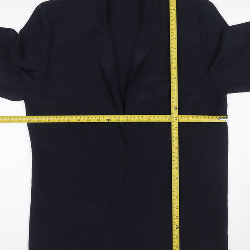 Jacques Vert Women’s Navy Blue UK 12 Long Single-Breasted Blazer