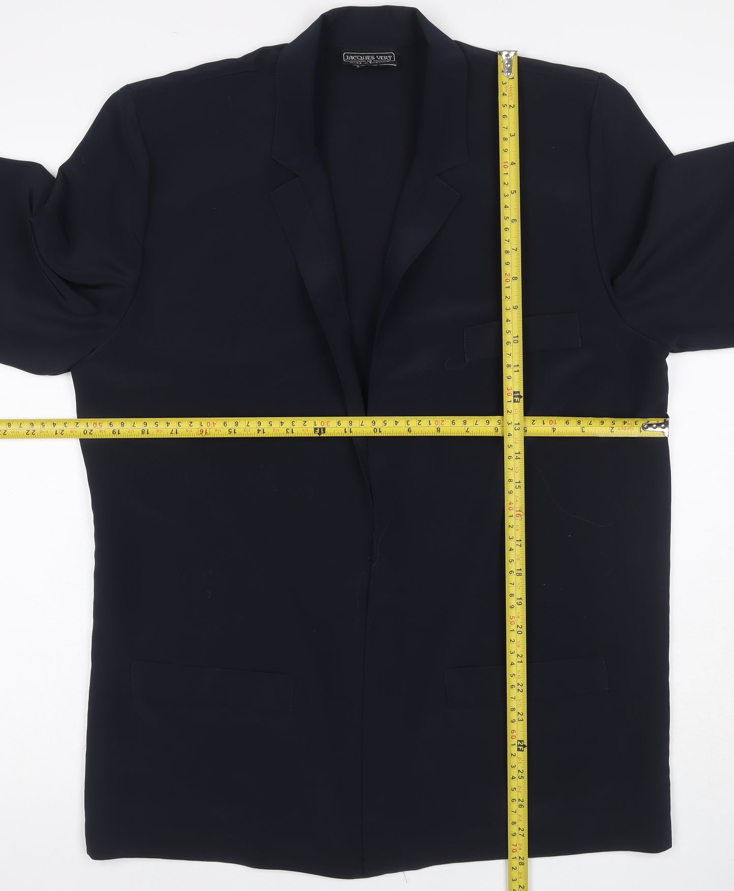 Jacques Vert Women’s Navy Blue UK 12 Long Single-Breasted Blazer