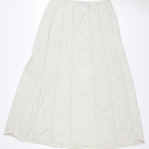 DKNY Pure Women’s Ivory Wide-Leg Cotton Trousers Size 8