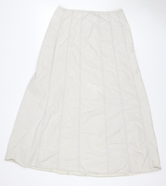 DKNY Pure Women’s Ivory Wide-Leg Cotton Trousers Size 8
