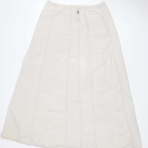 DKNY Pure Women’s Ivory Wide-Leg Cotton Trousers Size 8