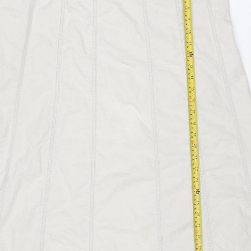 DKNY Pure Women’s Ivory Wide-Leg Cotton Trousers Size 8