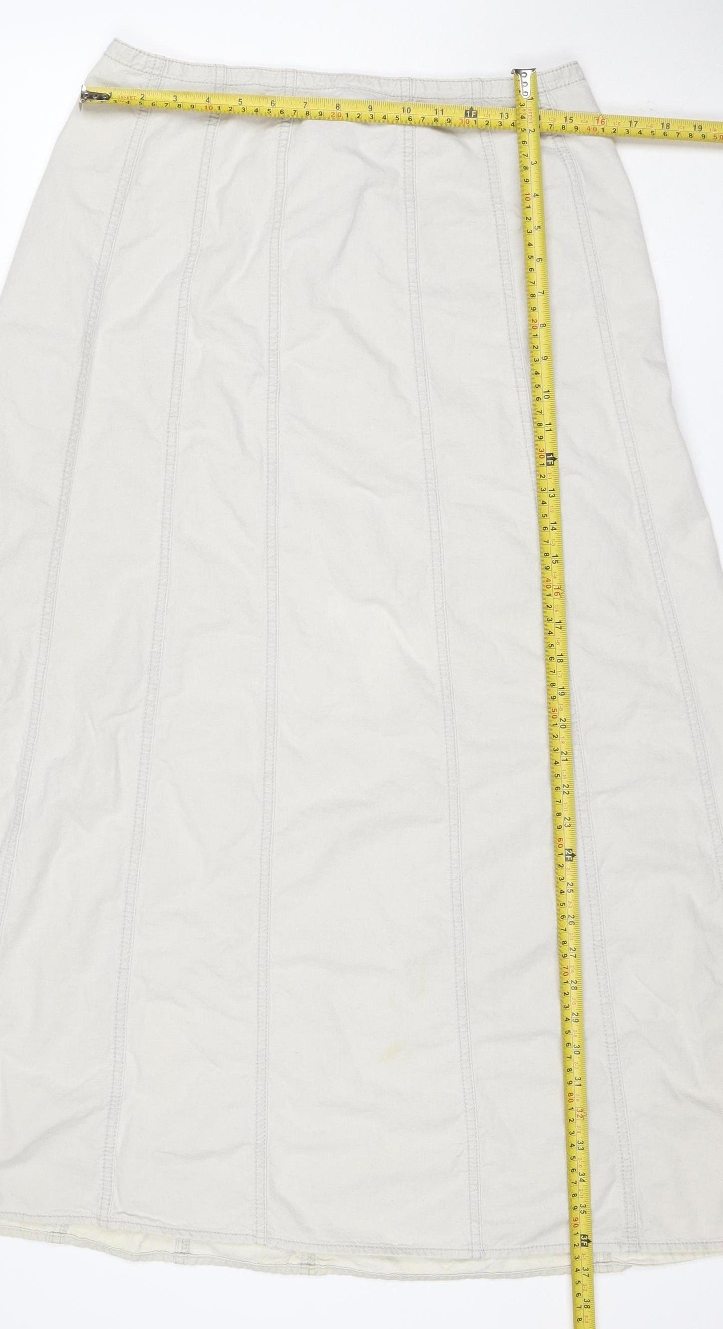 DKNY Pure Women’s Ivory Wide-Leg Cotton Trousers Size 8