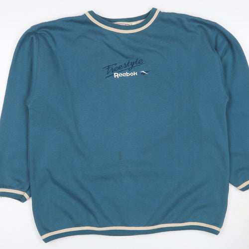 Reebok Teens Blue Size 12 Vintage Freestyle Logo Fleece Pullover Sweatshirt