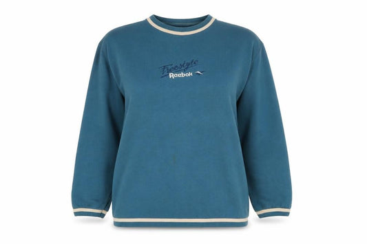 Front view of Reebok Teens Blue, size 12, Vintage Freestyle Logo Fleece Pullover Sweatshirt