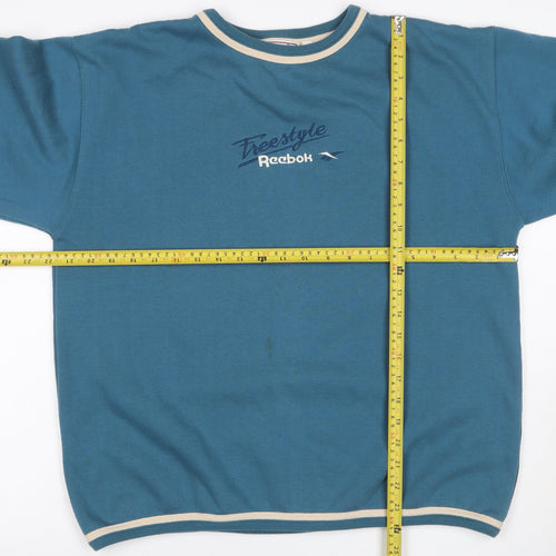 Reebok Teens Blue Size 12 Vintage Freestyle Logo Fleece Pullover Sweatshirt
