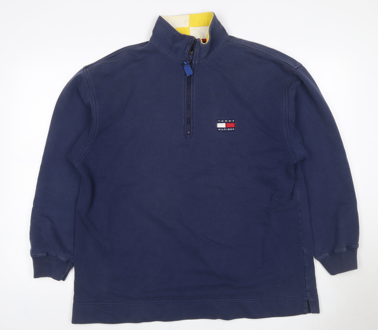 Tommy Hilfiger Men’s Navy M 1/4 Zip Logo Vintage Sweatshirt