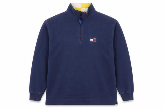 Tommy Hilfiger Men’s Navy M 1/4 Zip Logo Vintage Sweatshirt