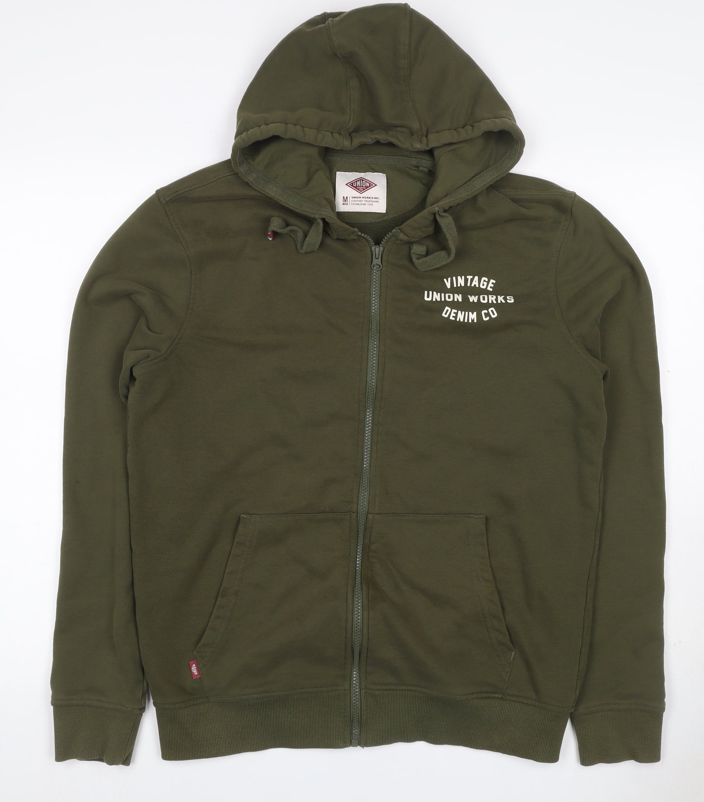 Union Works Men’s Green M Full Zip Graphic Fleece Hoodie
