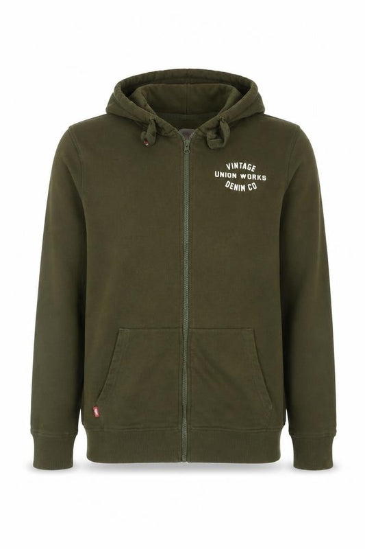Union Works Men’s Green M Full Zip Graphic Fleece Hoodie