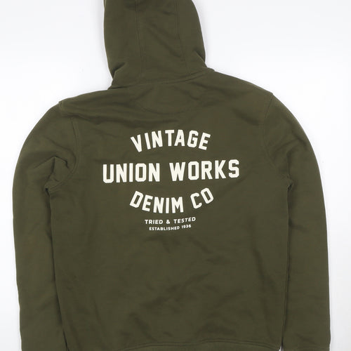 Union Works Men’s Green M Full Zip Graphic Fleece Hoodie