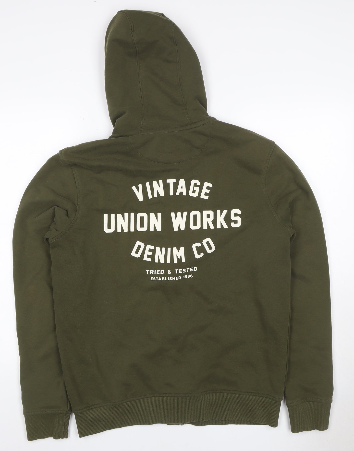 Union Works Men’s Green M Full Zip Graphic Fleece Hoodie