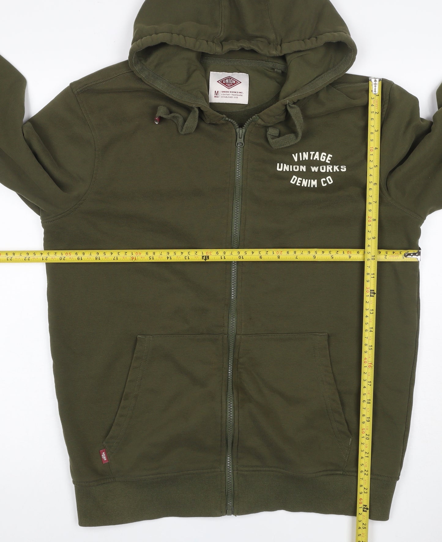 Union Works Men’s Green M Full Zip Graphic Fleece Hoodie