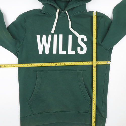 Jack Wills Men’s Green M Pullover Hoodie Logo Graphic Fleece