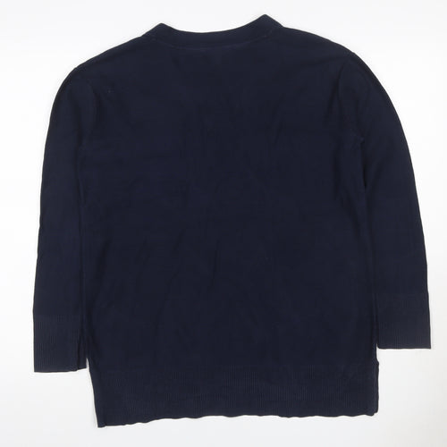 Tommy Hilfiger Men’s Blue M V-Neck Cotton Knit Pullover Jumper