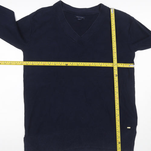 Tommy Hilfiger Men’s Blue M V-Neck Cotton Knit Pullover Jumper