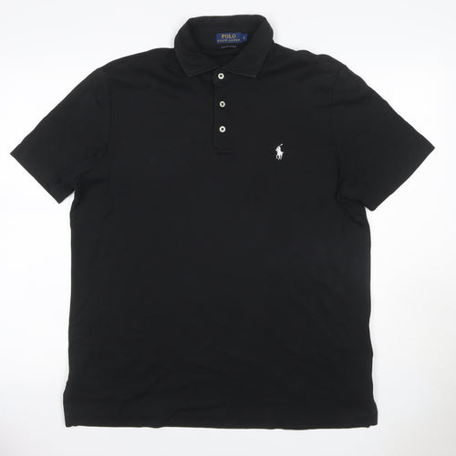 Polo Ralph Lauren Men’s Black L Pima Soft Touch Cotton Polo