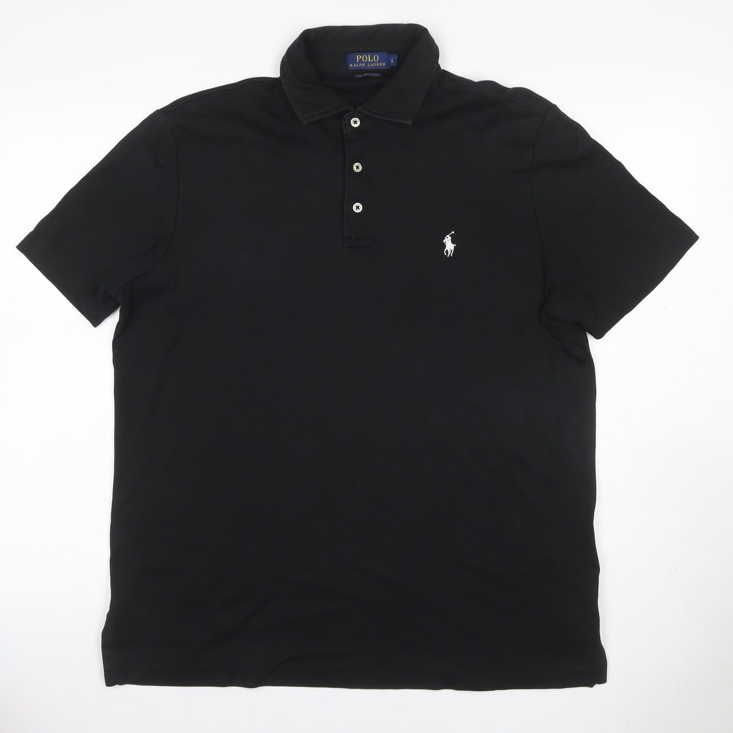 Polo Ralph Lauren Men’s Black L Pima Soft Touch Cotton Polo