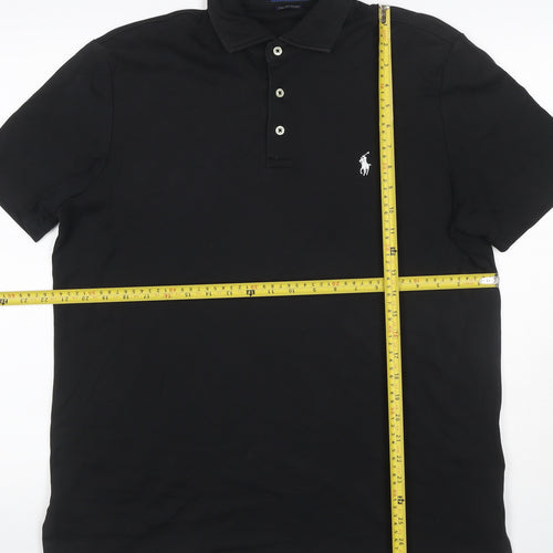 Polo Ralph Lauren Men’s Black L Pima Soft Touch Cotton Polo