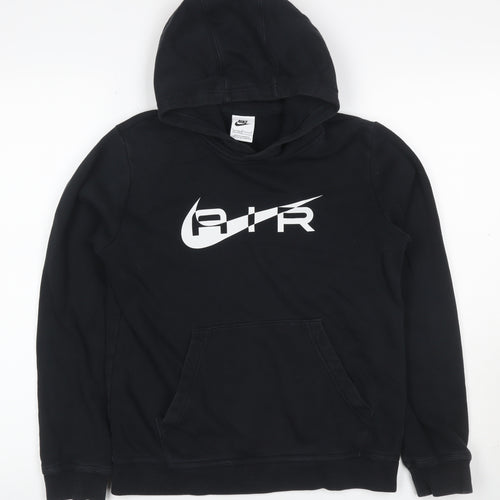 Nike Boys Black 14-15 Years Air Logo Pullover Hoodie Fleece