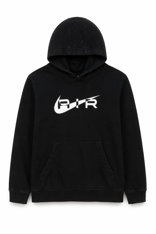 Nike Boys Black 14-15 Years Air Logo Pullover Hoodie Fleece